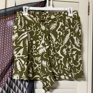 green and white anthro shorts